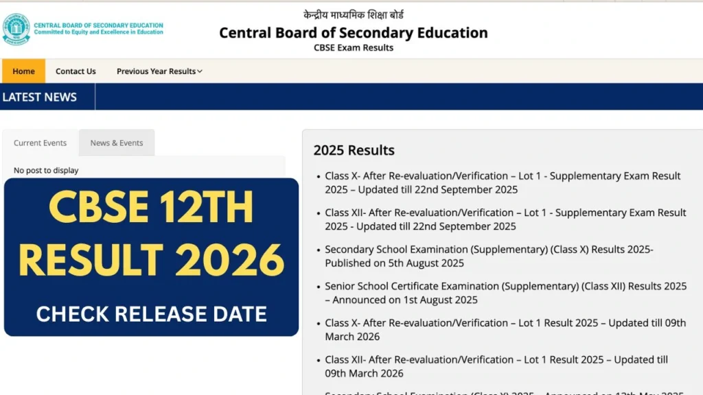 CBSE 12th Result 2026, Download Intermediate Marksheet Roll Number Wise, Name Wise, Pass Percentage